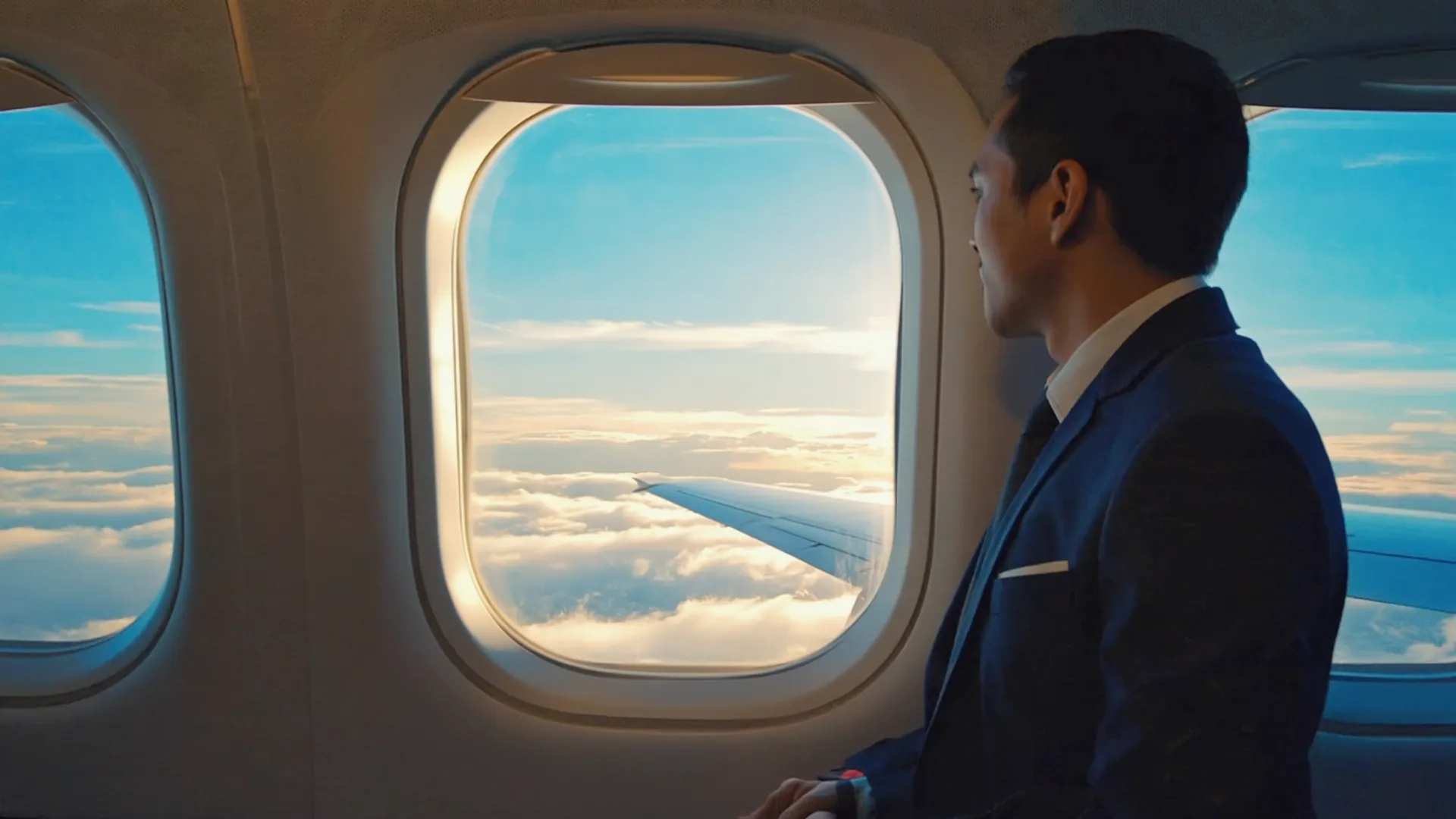 Vista del ala de un avión sobre las nubes